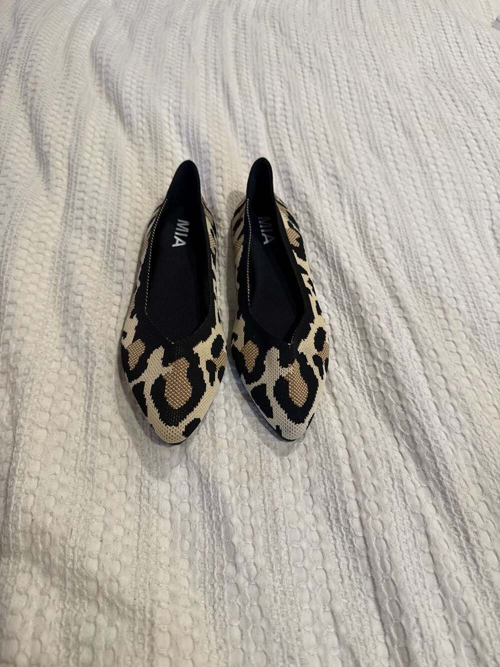 MIA Leopard Knitted Pointed Toe Flats (4)